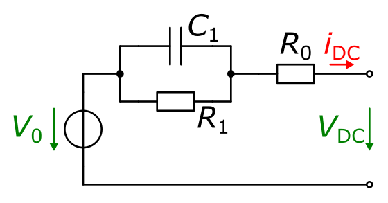 Equivalent curcuit diagram of the battery